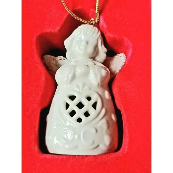 Lenox Ivory Angel Wishes Heart Bell With Gold String Xmas Ornament 847021 MCM - Picture 4 of 9